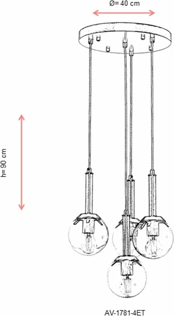 Llambadar Opviq, AV-1781-4ET, ngjyrë antike