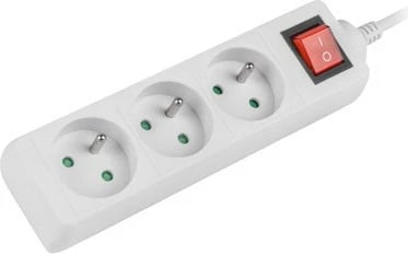 Shirit rryme Lanberg 3M i bardhë, 3x 230V PL, me switch