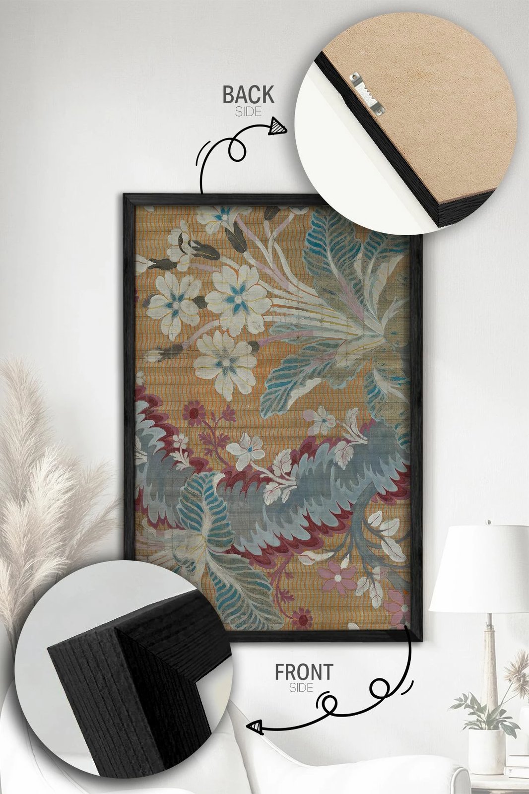 Pikturë dekorative me kornizë (2 copë), Wallity, Ersy2Lımodel36-Sıyah