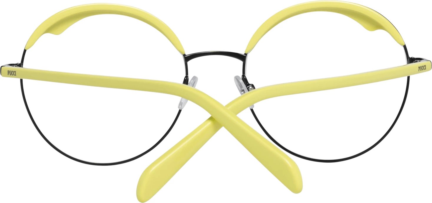 Korniza optike për femra Emilio Pucci, e zezë/verdhë