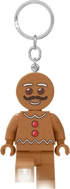 Mbajtëse çelësash LEGO Gingerbread Man me dritë LED, LGL-KE182, kafe
