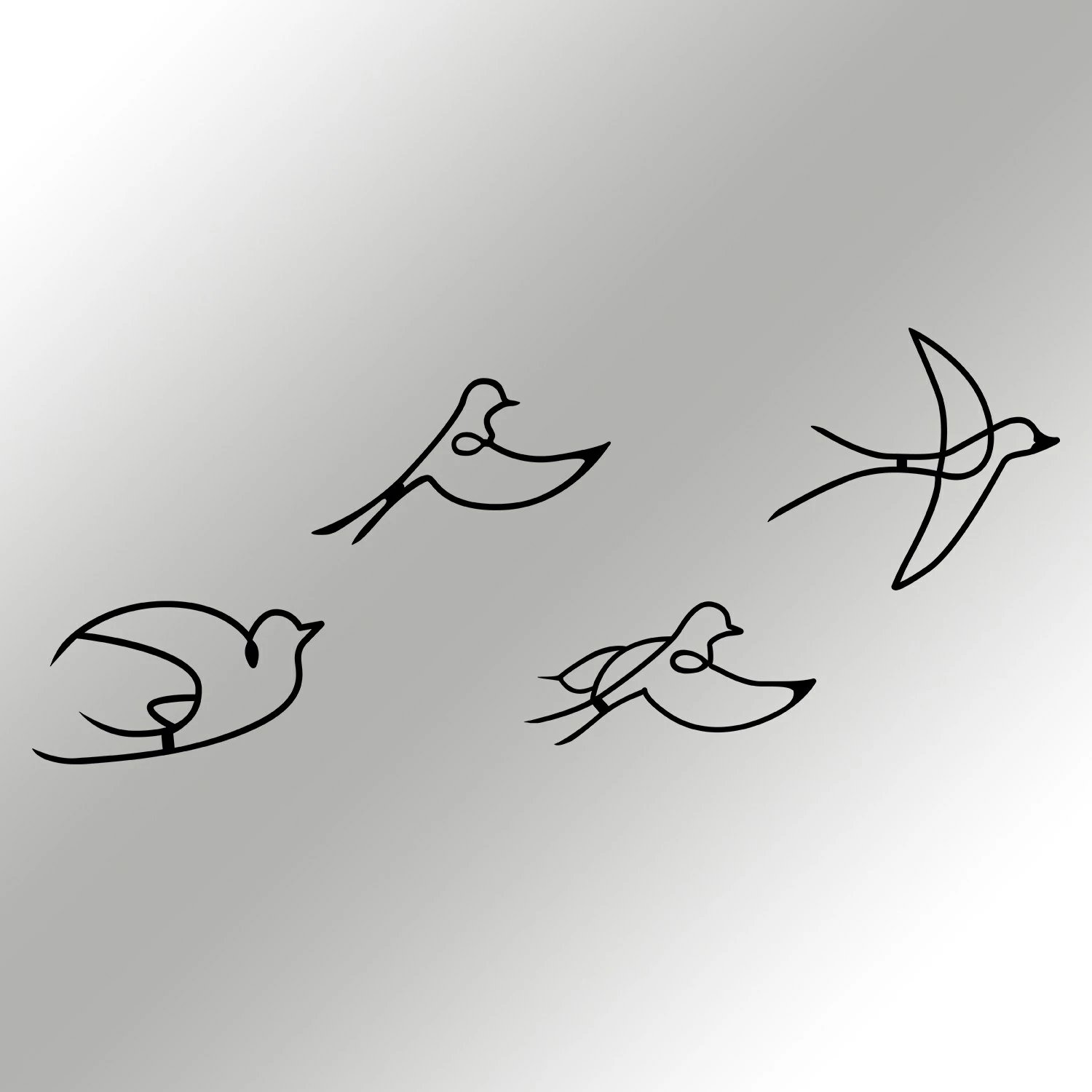 Aksesor dekorativ metalik për mur, Wallity, Hope, 4 copë