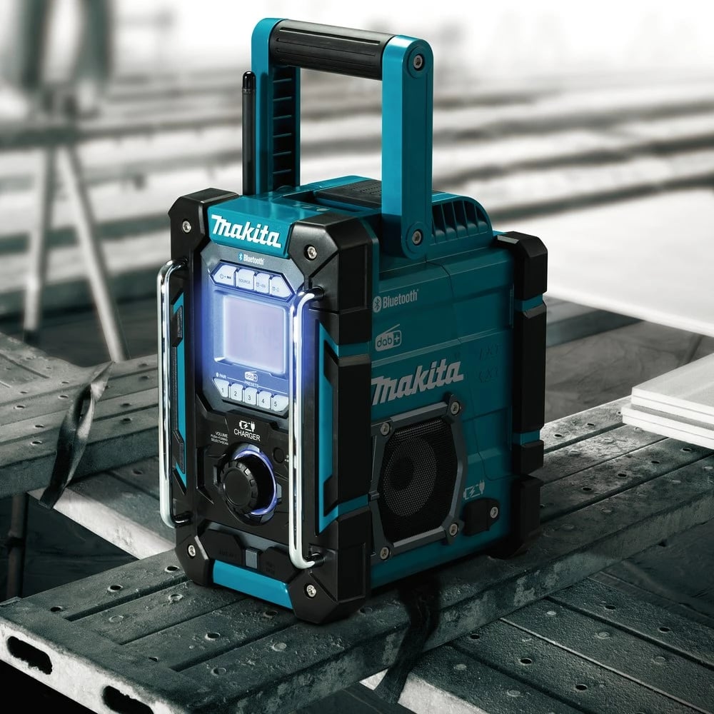 Radio portative Makita DMR301, Digjitale, Bluetooth, E zezë, Teal