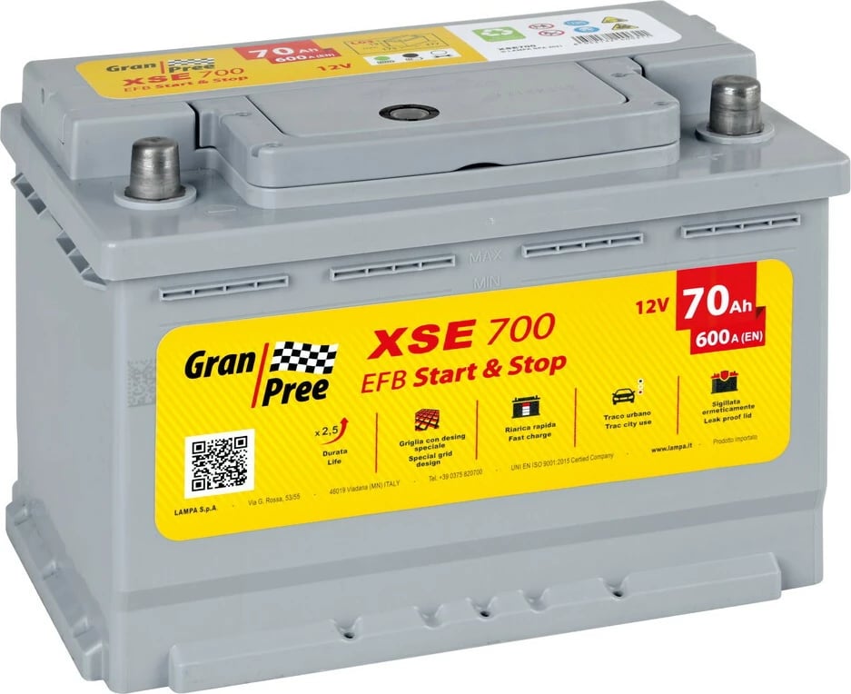 Bateri 12v - Gran Pree Start-stop Efb - 70 Ah - 600 A