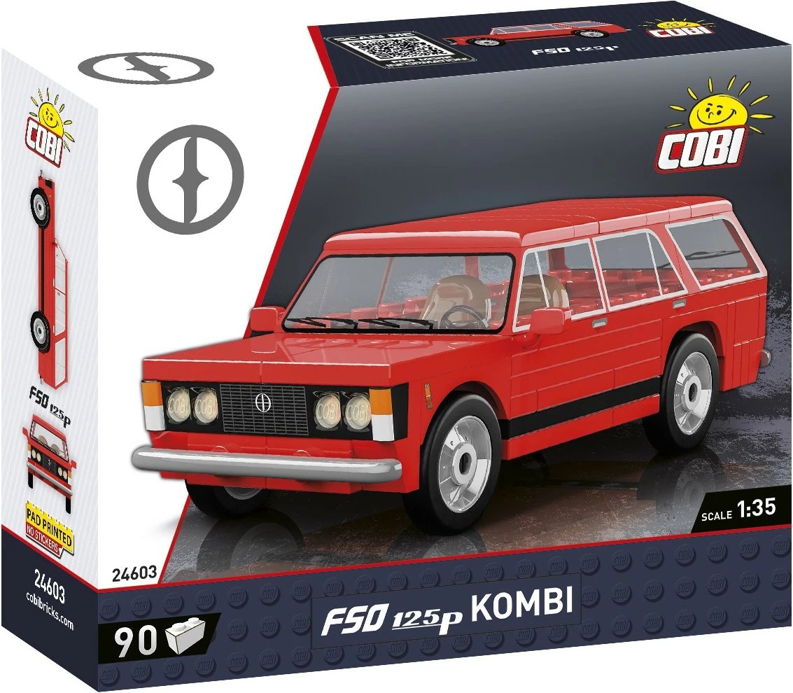 Set blloqe ndërtimi Cobi Klocki FSO 125p Kombi, 90 pjesë, e kuqe