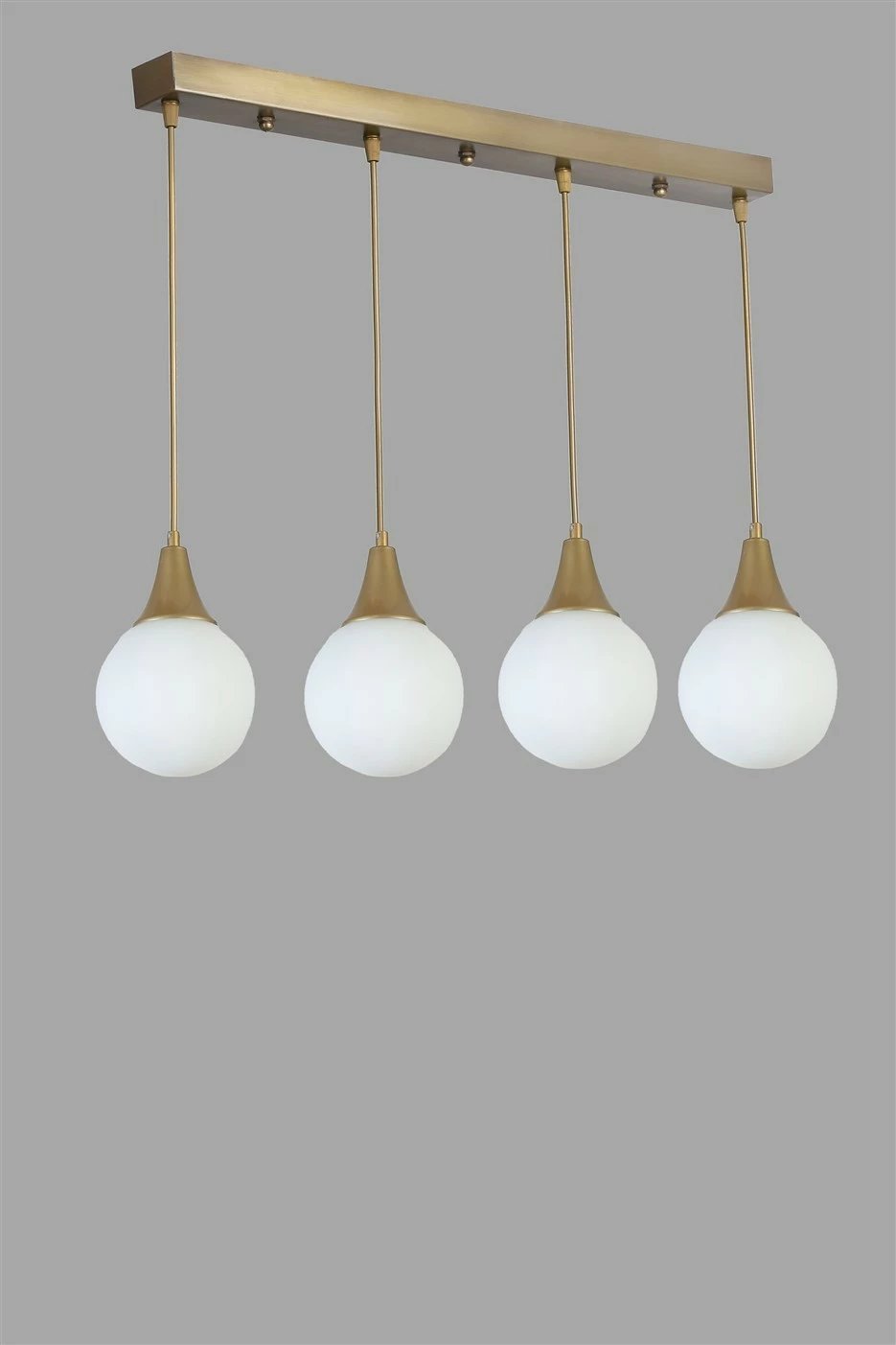 Llambë tavani Opviq Afra, 4 vendesh, metal i artë dhe xham i bardhë