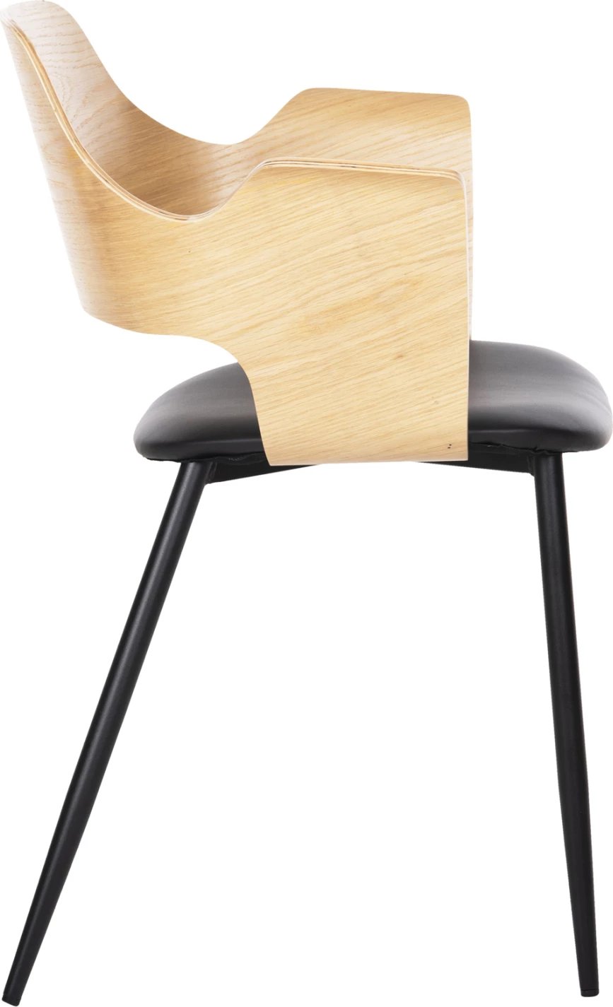 Karrige ngrënieje VELP FH9616.01 dru natyral-zi PU-këmbë metalike të zeza 55,5x50x79H cm., set prej 2 copë