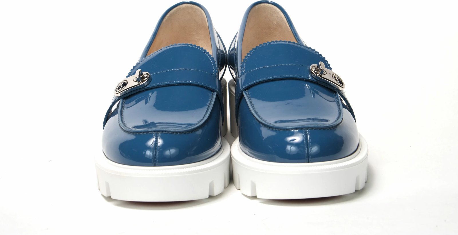 Këpucë Christian Louboutin, për femra, blu dhe bardhë