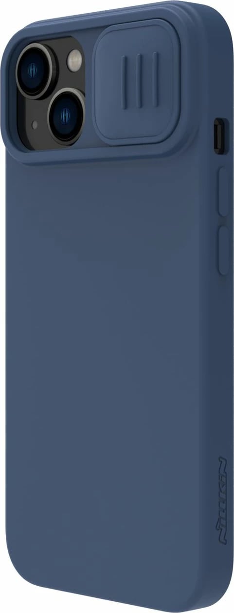 Mbështjellës Nillkin CamShield Silky Silicone për iPhone 14 Plus, MagSafe, me kapak kamere, Kaltër Mbështjellës Nillkin CamShield Silky Silicone për iPhone 14 Plus, MagSafe, me kapak kamere, Kaltër