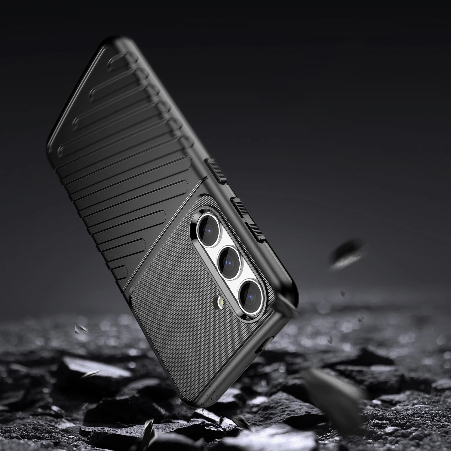 Mbështjellës Hurtel Thunder Case për Samsung Galaxy S24, TPU, zi