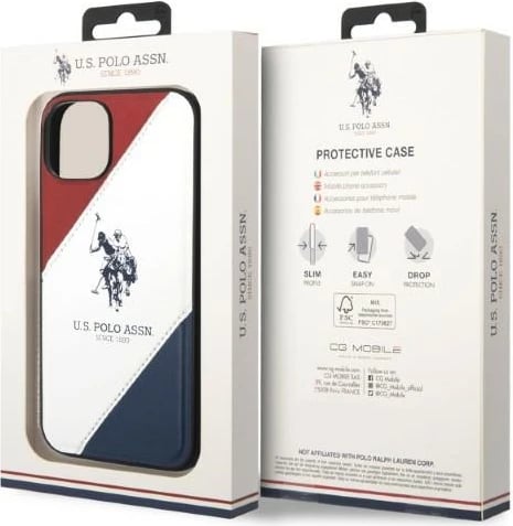 Mbështjellës U.S. Polo Assn. USHCP14MPSO3 për iPhone 14 Plus 6.7", Tricolor, Bardhë