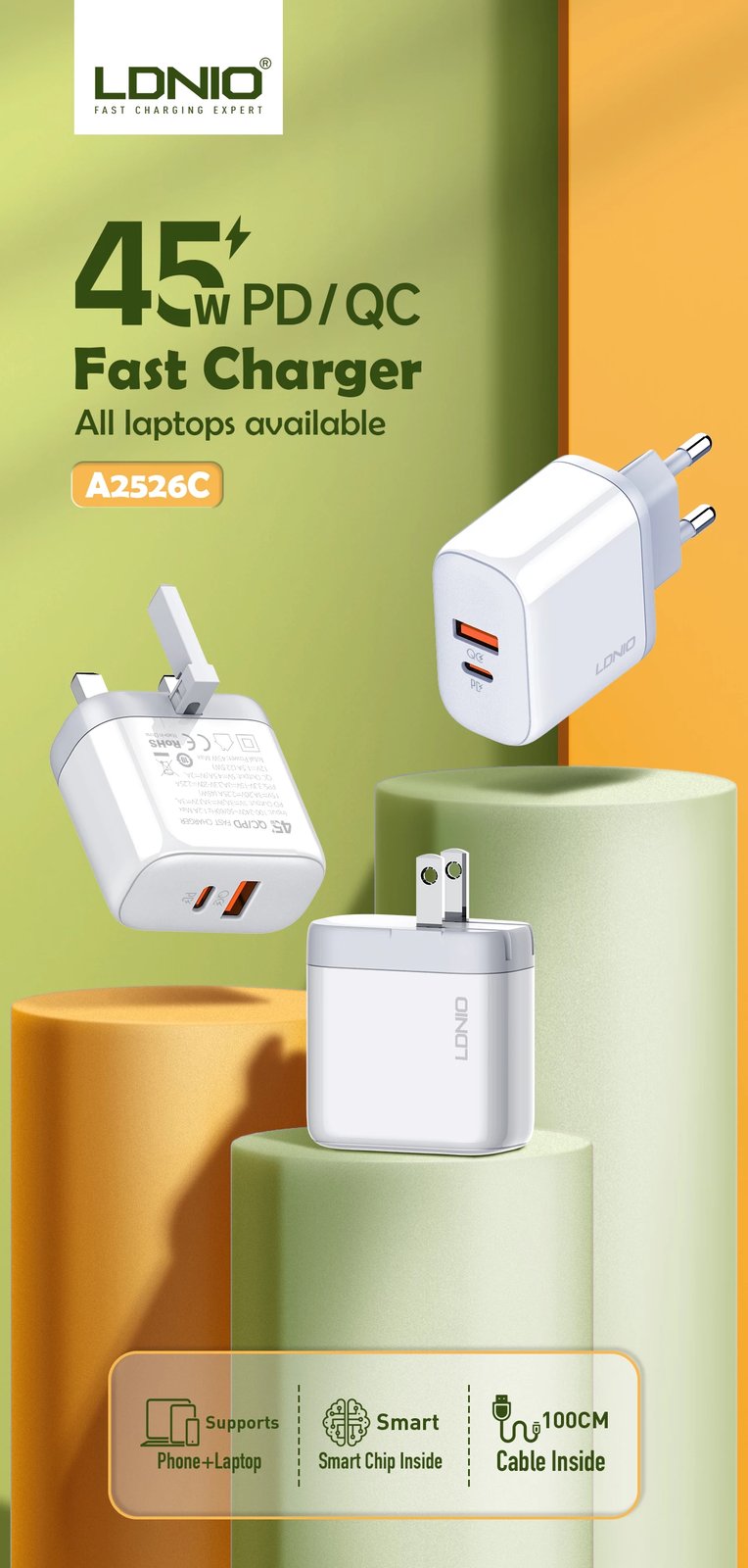 Karikues LDNIO A2526C (Bardhë)