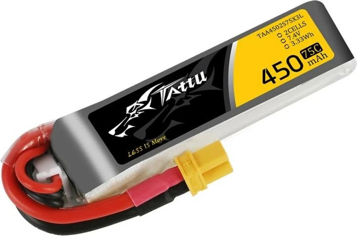 Bateri Tattu 450mAh 7.4V 75C 2S1P Long XT30