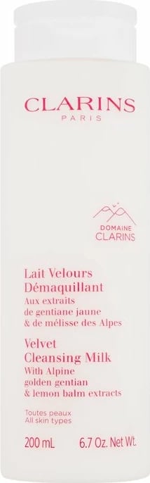 Qumësht pastrues për femra Clarins Velvet Cleansing Milk, 200ml