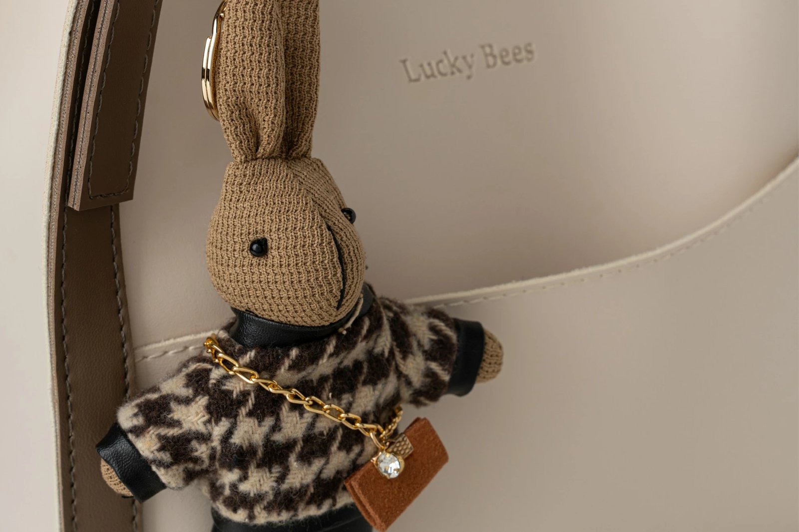 Torbë tote Lucky Bees, krem, mink e errët, 352