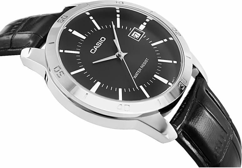 Orë dore për meshkuj Casio, e zezë