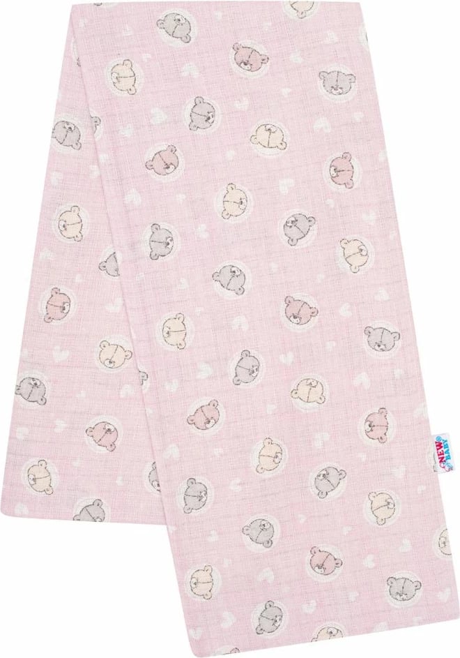 pelenë pambuku NEW BABY 60x80 cm me print ariusha, rozë