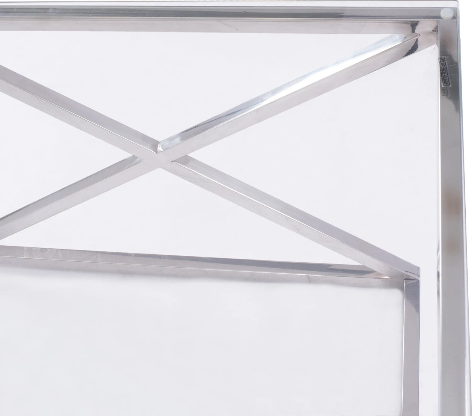 Tavolinë kafeje HOLLAND FH8624.01 me xham dhe bazë kromi 120x60x45 cm