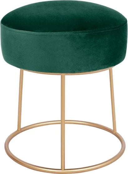 Karrige për bar Karlo FH8411.03, ngjyrë jeshile selvi, kadife, me bazë ari, 36x38 h cm