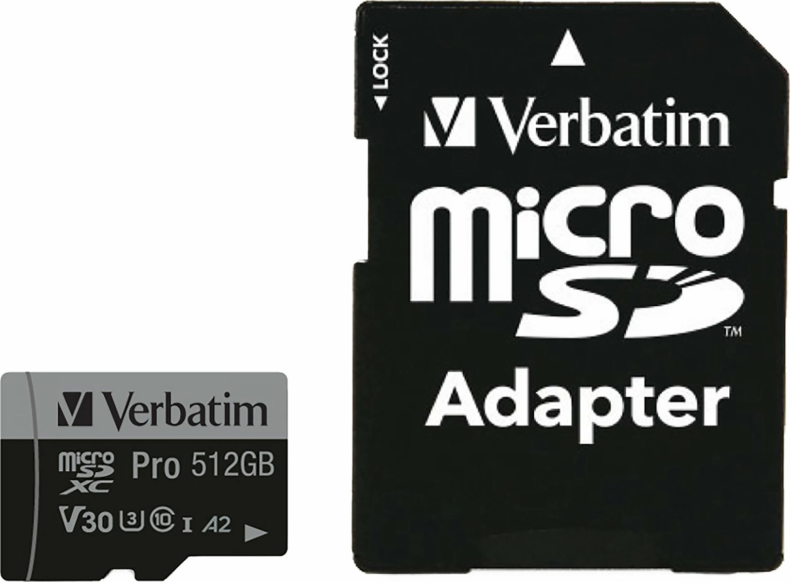 Kartelë Micro SDXC Verbatim Pro U3 512GB, e zezë
