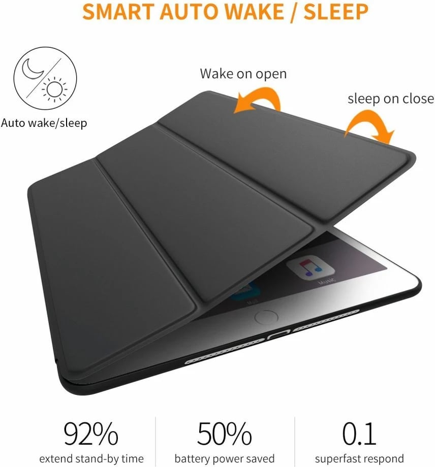 Mbështjellës Tech-Protect SmartCase për iPad Air 9.7" (2014), E zezë