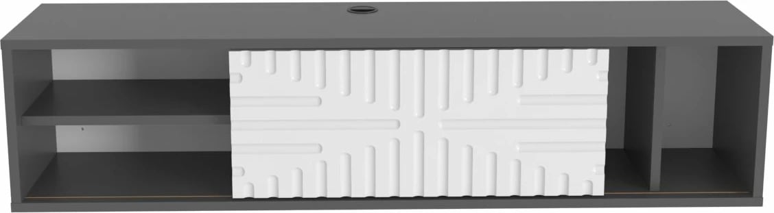 Komodë TV lëvizëse Teo, ngjyrë antracit dhe e bardhë, Skye Decor