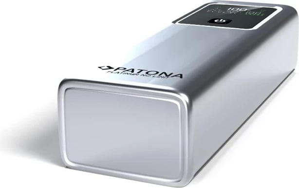 Powerbank PATONA Platinum Powerbank Luxury One PD100, 20000mAh, USB-C + USB-A, Argjendtë, E zezë