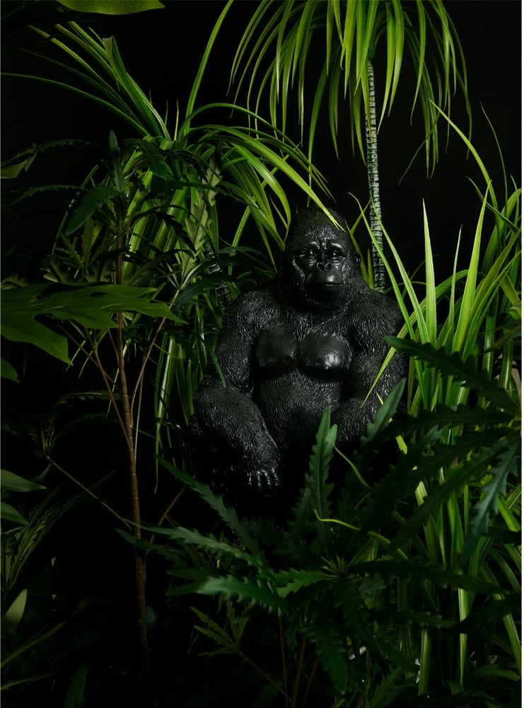 Dekor gorilla, ngjyrë e zezë mat, 21x19.5x38.8cm
