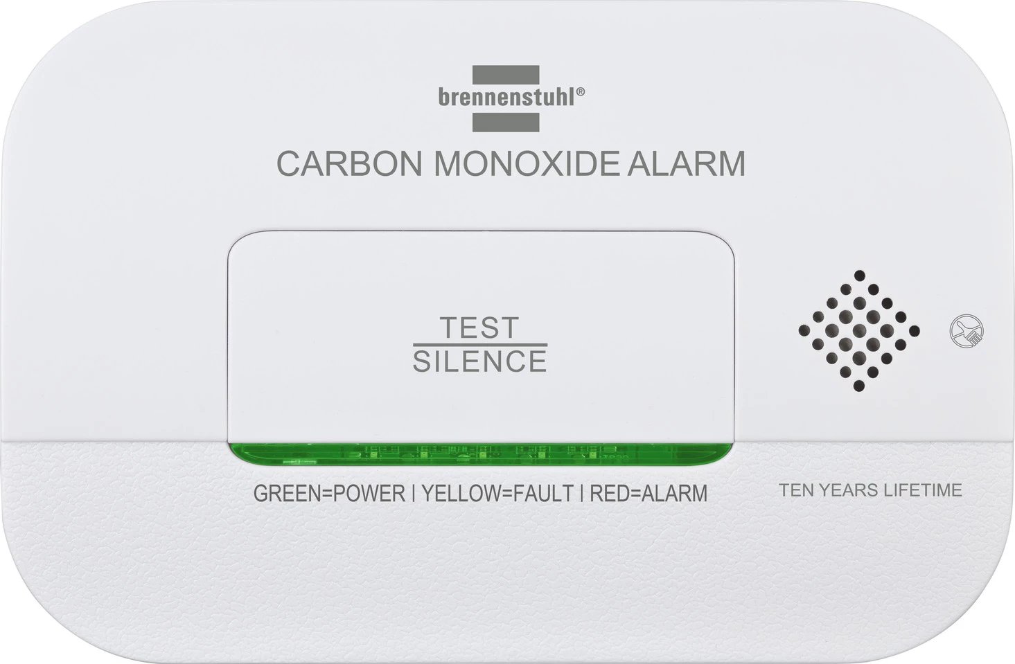 Detektor monoksidi Brennenstuhl CM A 3030 me alarm dhe LED, i bardhë