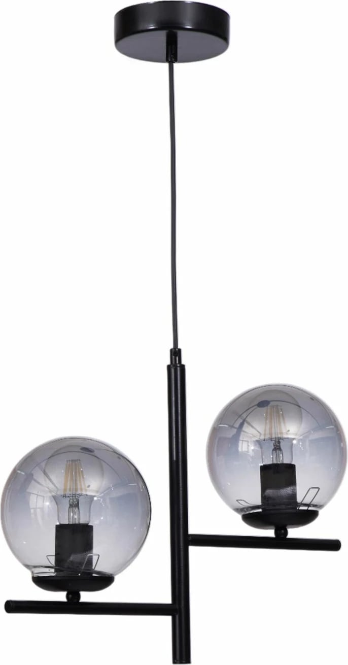 Llambë tavani Opviq, 9008-3, metal dhe xham, ngjyrë gri dhe e zezë Llambë tavani Opviq, 9008-3, metal dhe xham, ngjyrë gri dhe e zezë