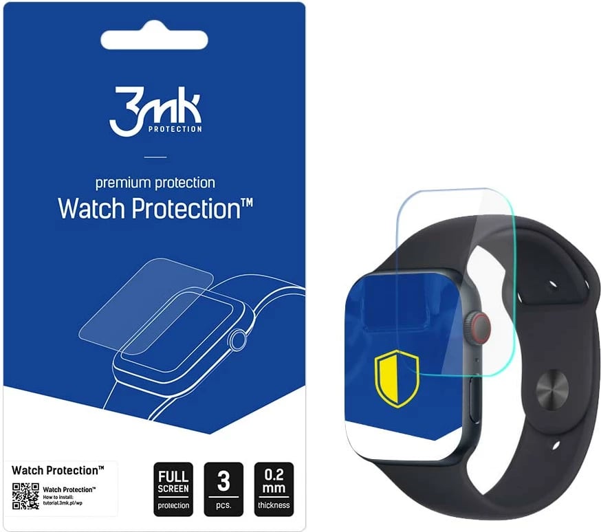 Folje mbrojtëse për smartwatch 3mk Protection Watch Protection ARC+, për Apple Watch SE2 44mm, Set 3 copë