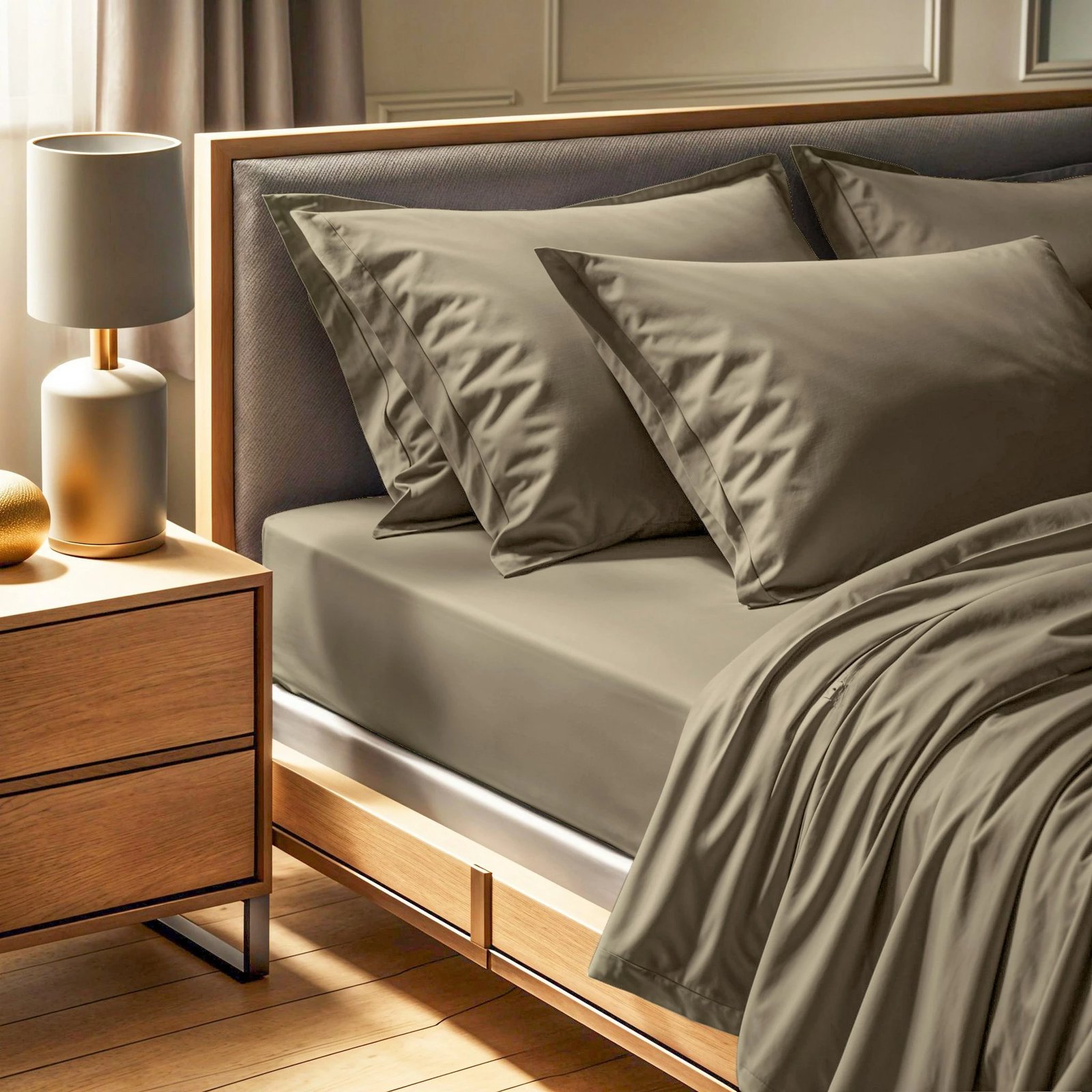 Çarçaf i vogël i shtrënguar, ranforce, ngjyrë bezhë, 90x190+30cm