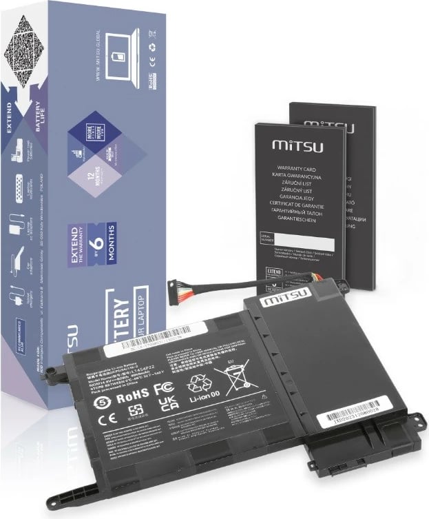 Bateri laptop Mitsu për Lenovo IdeaPad Y700, 4050 mAh, 14.8V, e zezë
