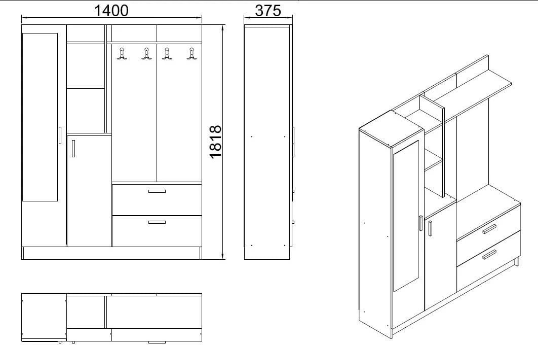 Stendë korridori Hanah Home, Dd5-W, e bardhë