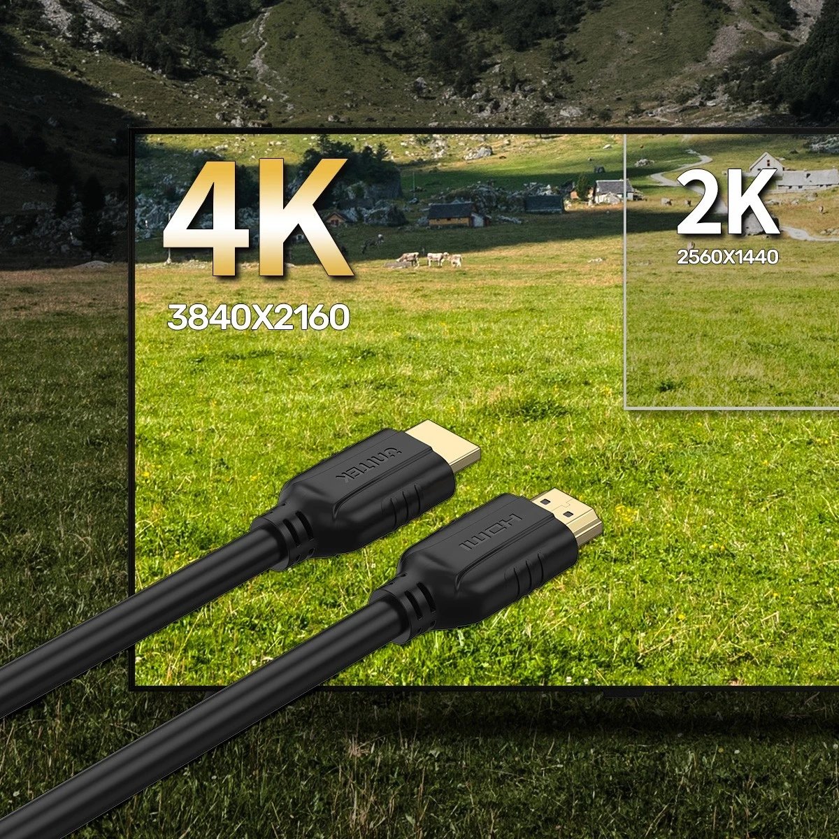 Kabell HDMI Unitek 2.0, 4K 60Hz, 15m i zi