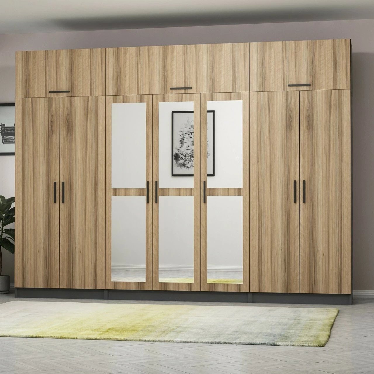 Dollap Skye Decor, ngjyrë arre dhe antracit, Kale - 5217