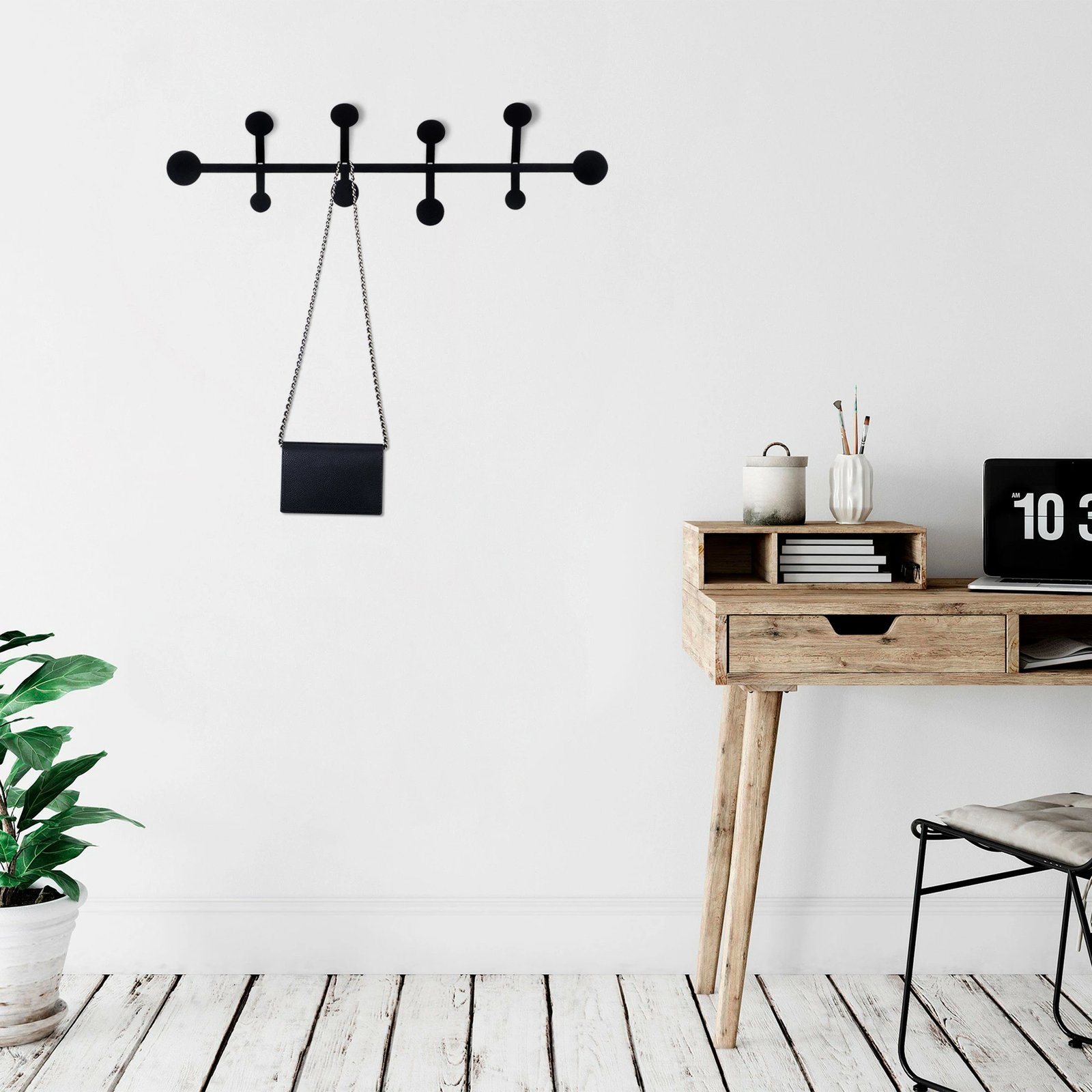 Varëse muri metalike Wallity, Rod, ngjyrë e zezë