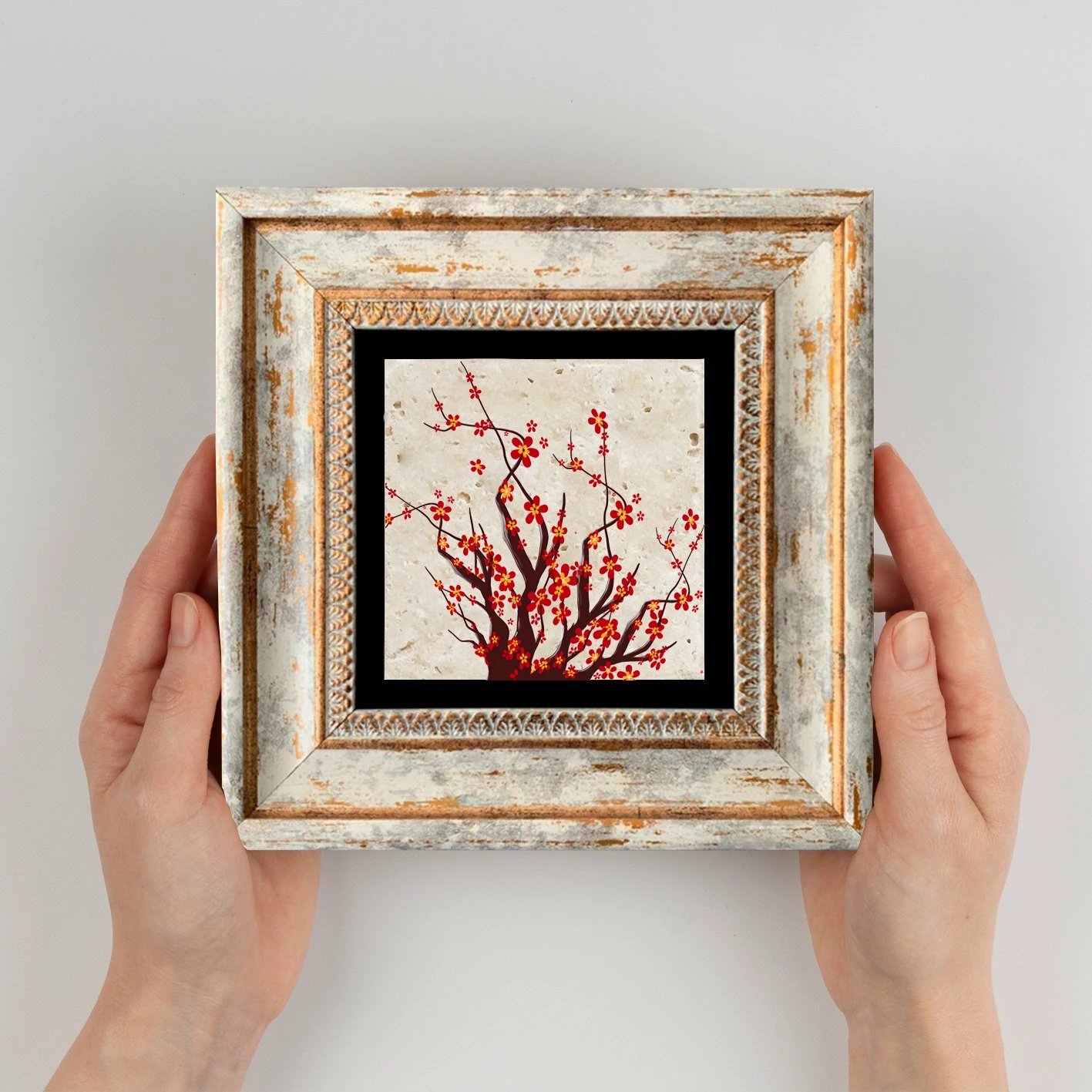 Pikturë dekorative me kornizë, Wallity, TC1237, shumëngjyrëshe, 20x20cm