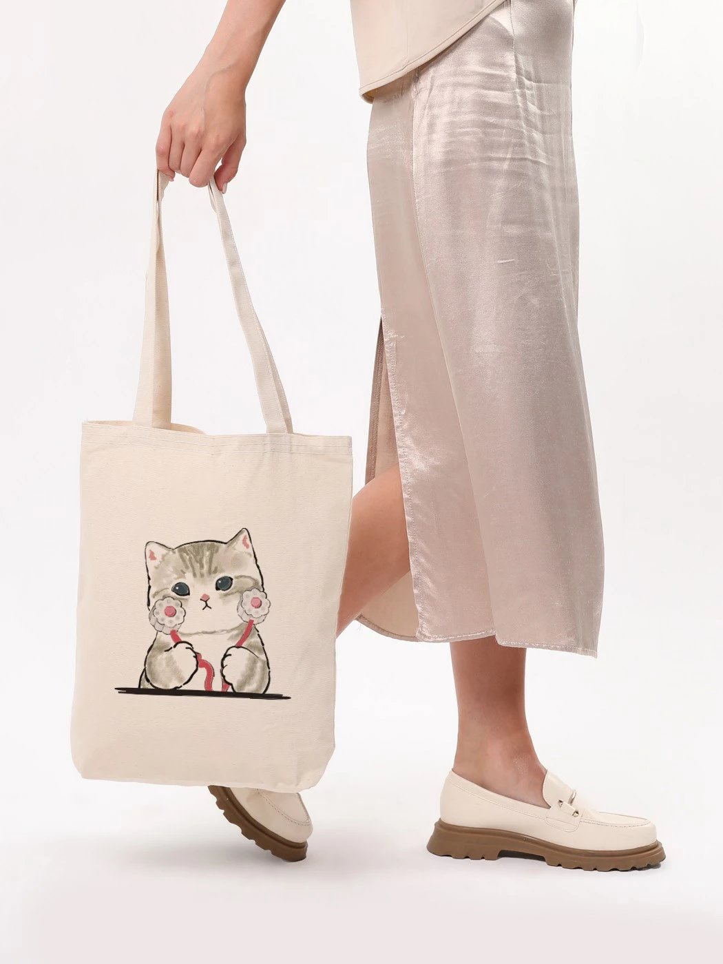Qese tote Zoozie Bags, krem, 1613