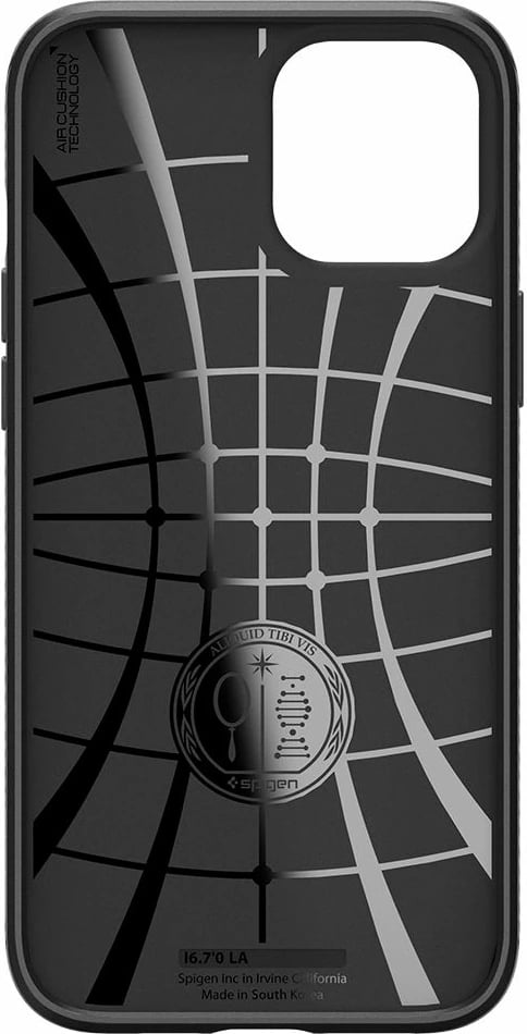 Mbështjellës Spigen Liquid Air për iPhone 12 / iPhone 12 Pro, Mat Zi