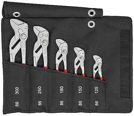 Set kthetra KNIPEX, 5 copë, Doreza plastike, Kuqe