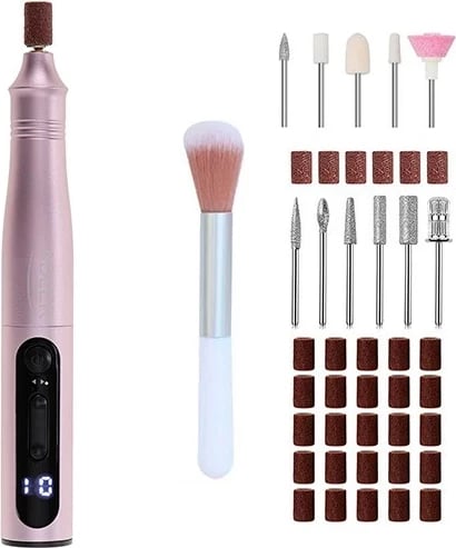 Set elektrik për thonj Adler AD 2181, 5 nivele fuqie, Rozë