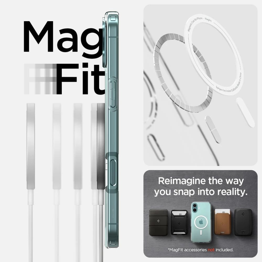 Mbështjellës Spigen Liquid Crystal Mag me MagSafe për iPhone 16 Plus, Transparent