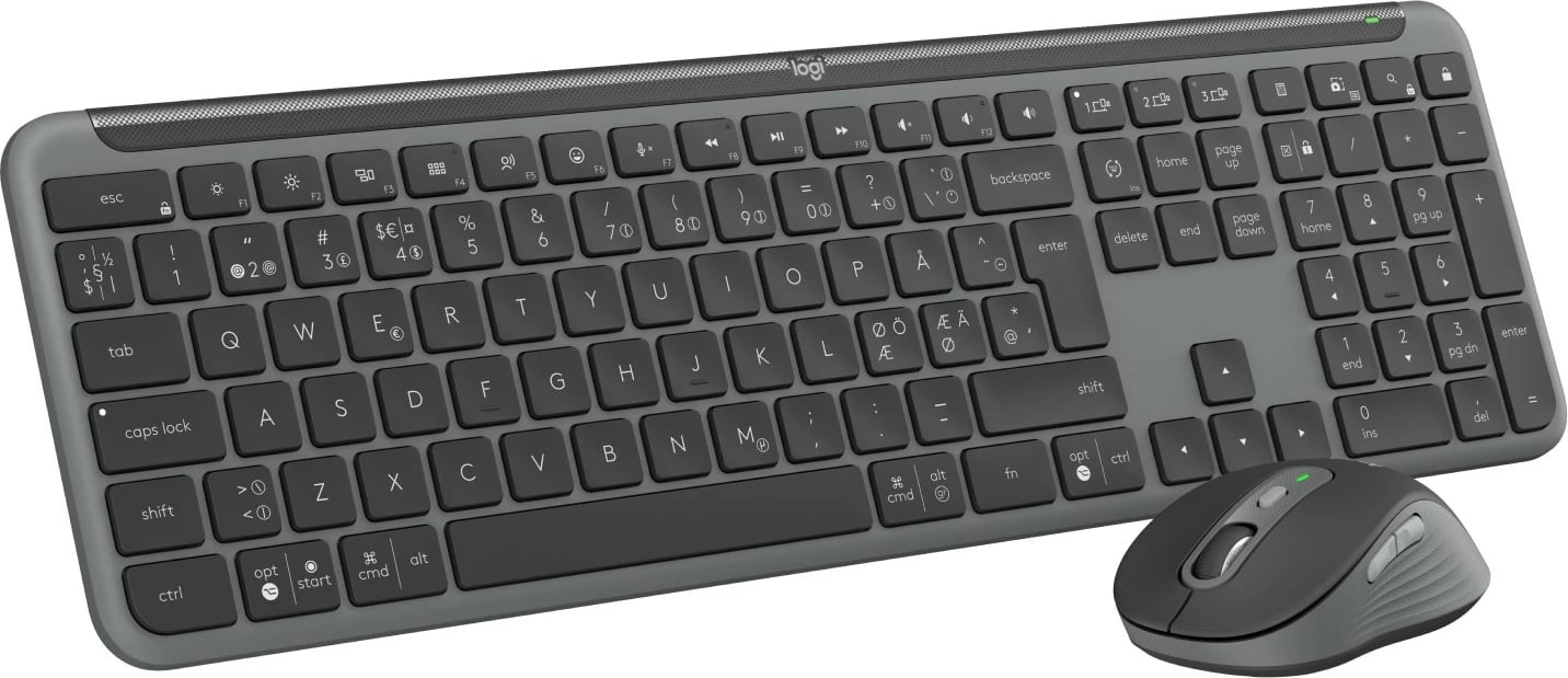 Tastierë dhe maus Logitech MK950 Signature për biznes, Wireless, RF Wireless + Bluetooth, Graphite