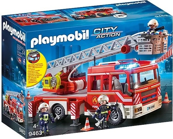 Set lodrash Playmobil City Action 9463, Kamion zjarri me shkallë