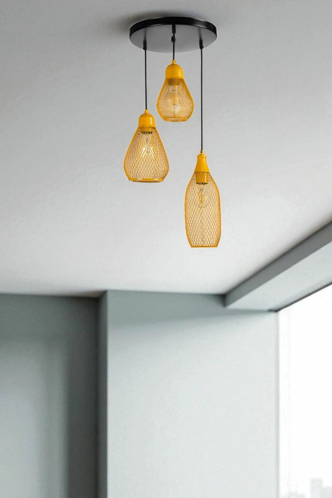 Llambë tavani Opviq, 9076-5, ngjyrë mustard dhe e zezë