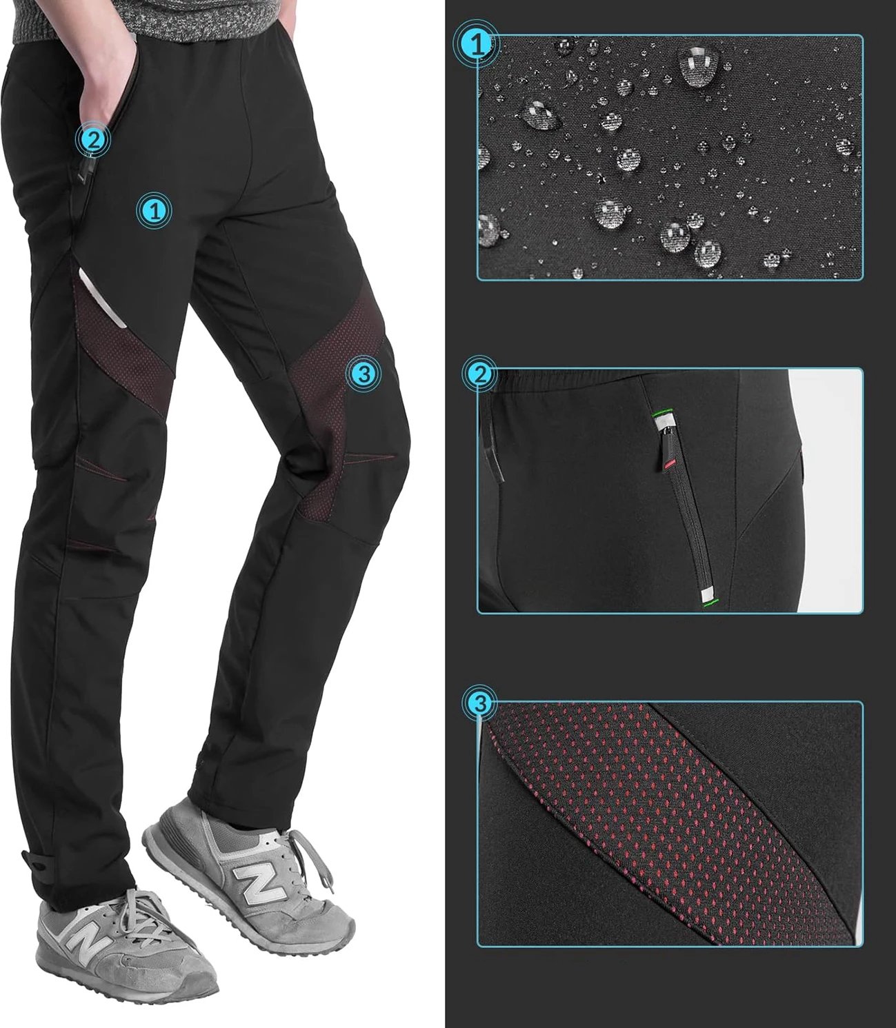 Pantallona sportive Rockbros Patrol, për çiklizëm dhe aktivitete të jashtme, XL, të zeza