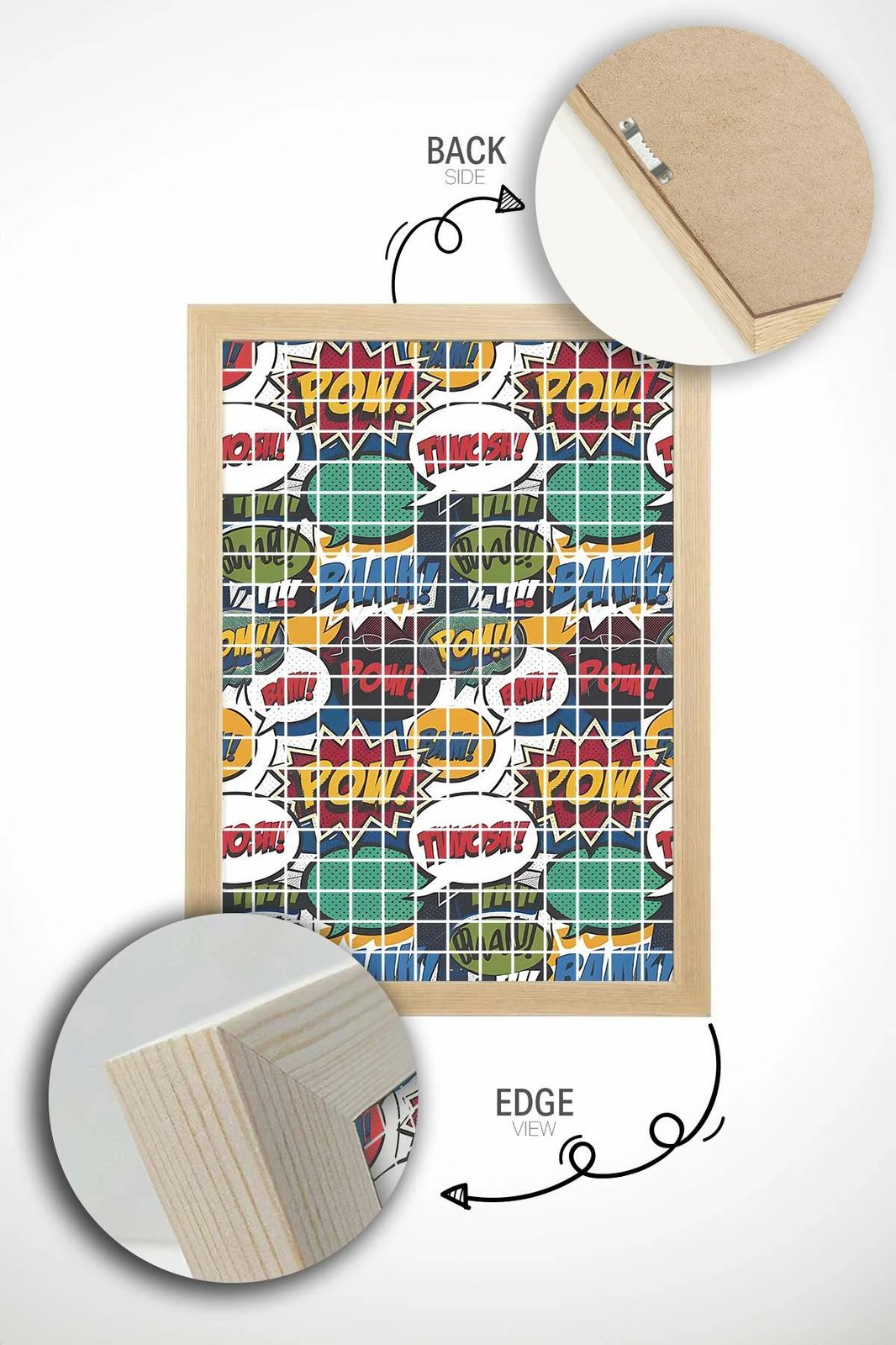 Pikturë dekorative me kornizë, shumëngjyrëshe, Popkare25