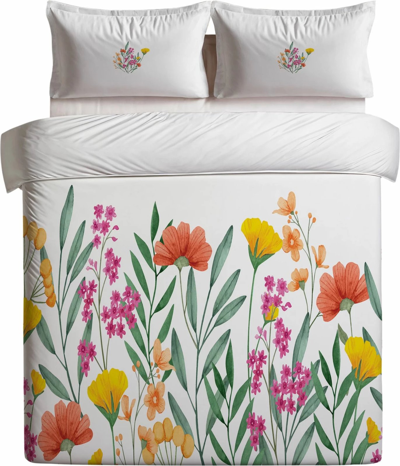 Set mbulesë për jorgan, një person, L'Essentiel Linge de Maison, ngjyrë krem, portokalli, gjelbër, verdhë