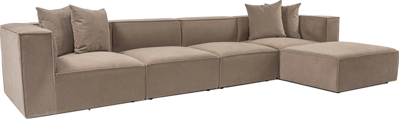 Kënd-sofë Sora me pouffe, ngjyrë kapuçino, Atelier del Sofa Kënd-sofë Sora me pouffe, ngjyrë kapuçino, Atelier del Sofa